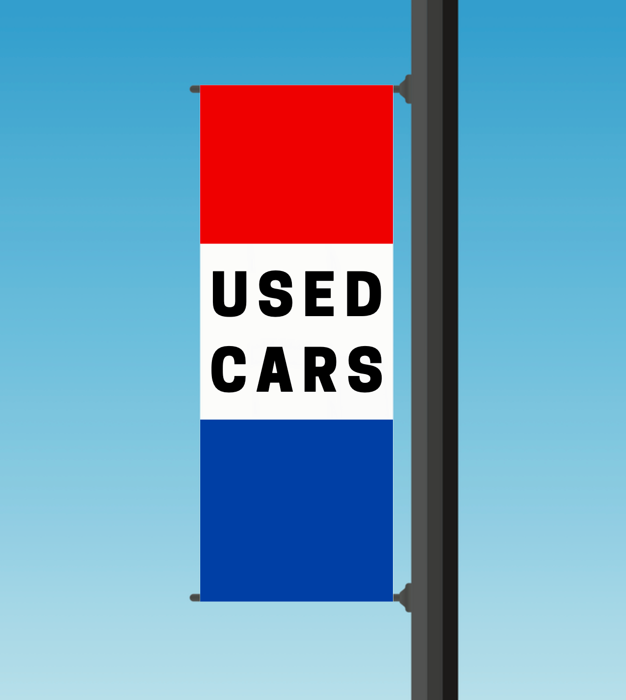 Red, White, and Blue Stacked " Used Cars"